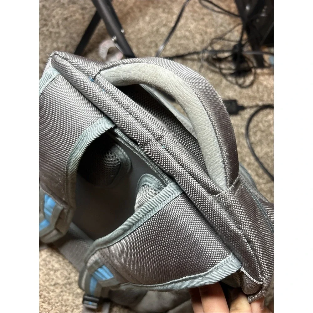 Microsoft Padded Laptop Backpack Strap Multiple Pockets Zip Blue Gray 18